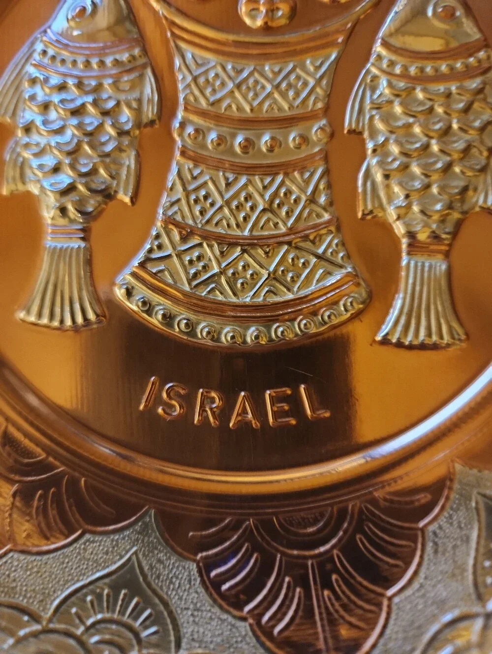Vintage David Miro Artist Religious Israel Plate,Copper,Brass,Silver Plated,6in